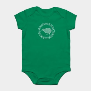 Kiwi Bird - We All Share This Planet - dark colors Baby Bodysuit